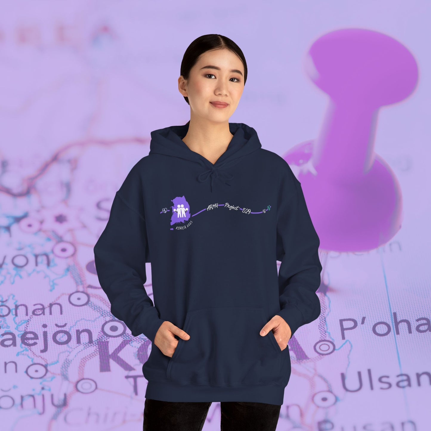 AP529 Korea Heartline Logo Unisex Heavy Blend™ Hoodie