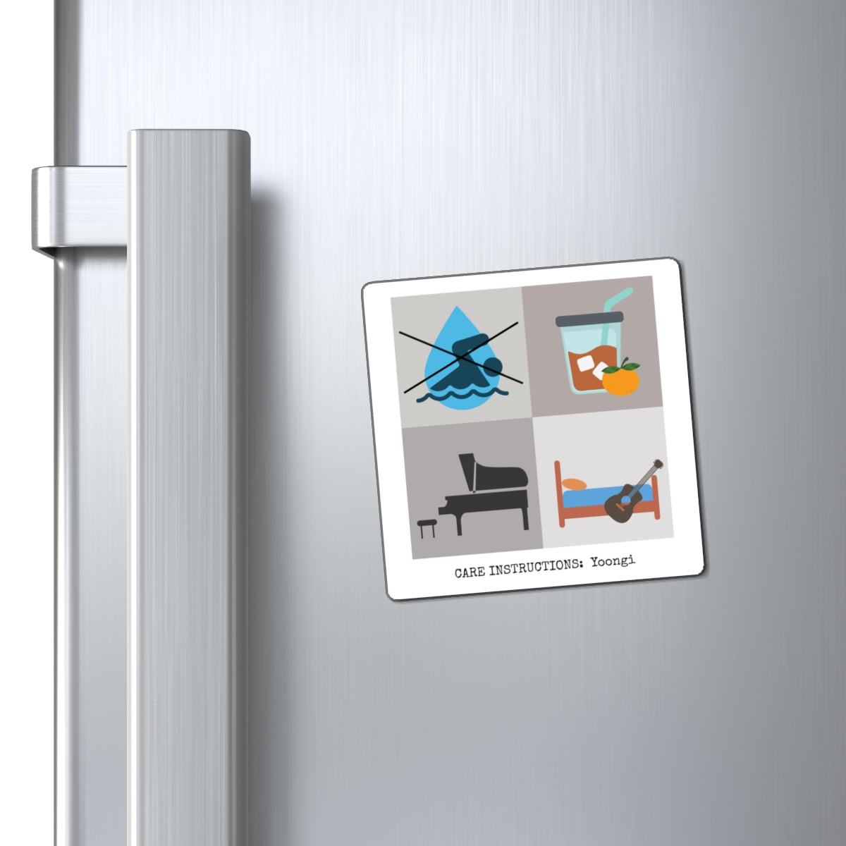 Yoongi Fridge Magnet - Care Instructions - Subtle ARMY Decor