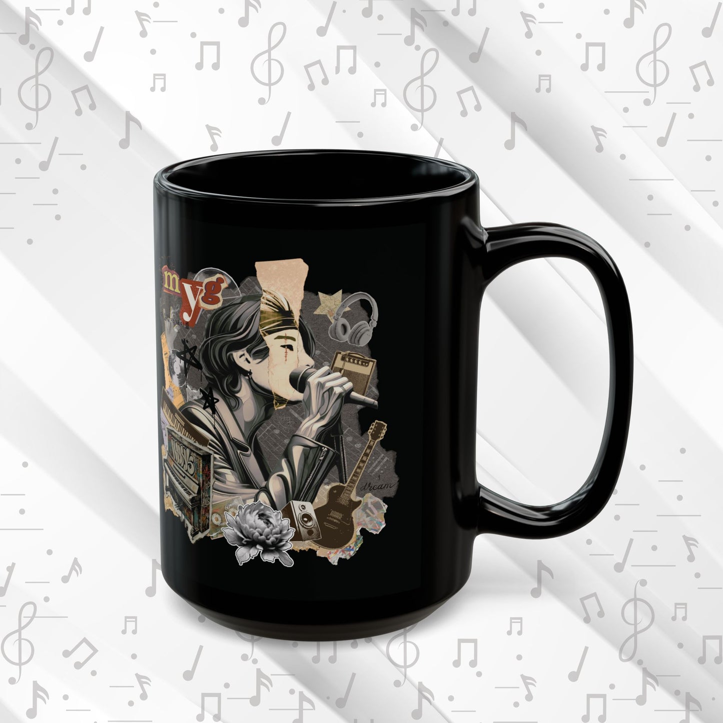 Yoongi 2010s Retro Series 15 oz Black Coffee Mug