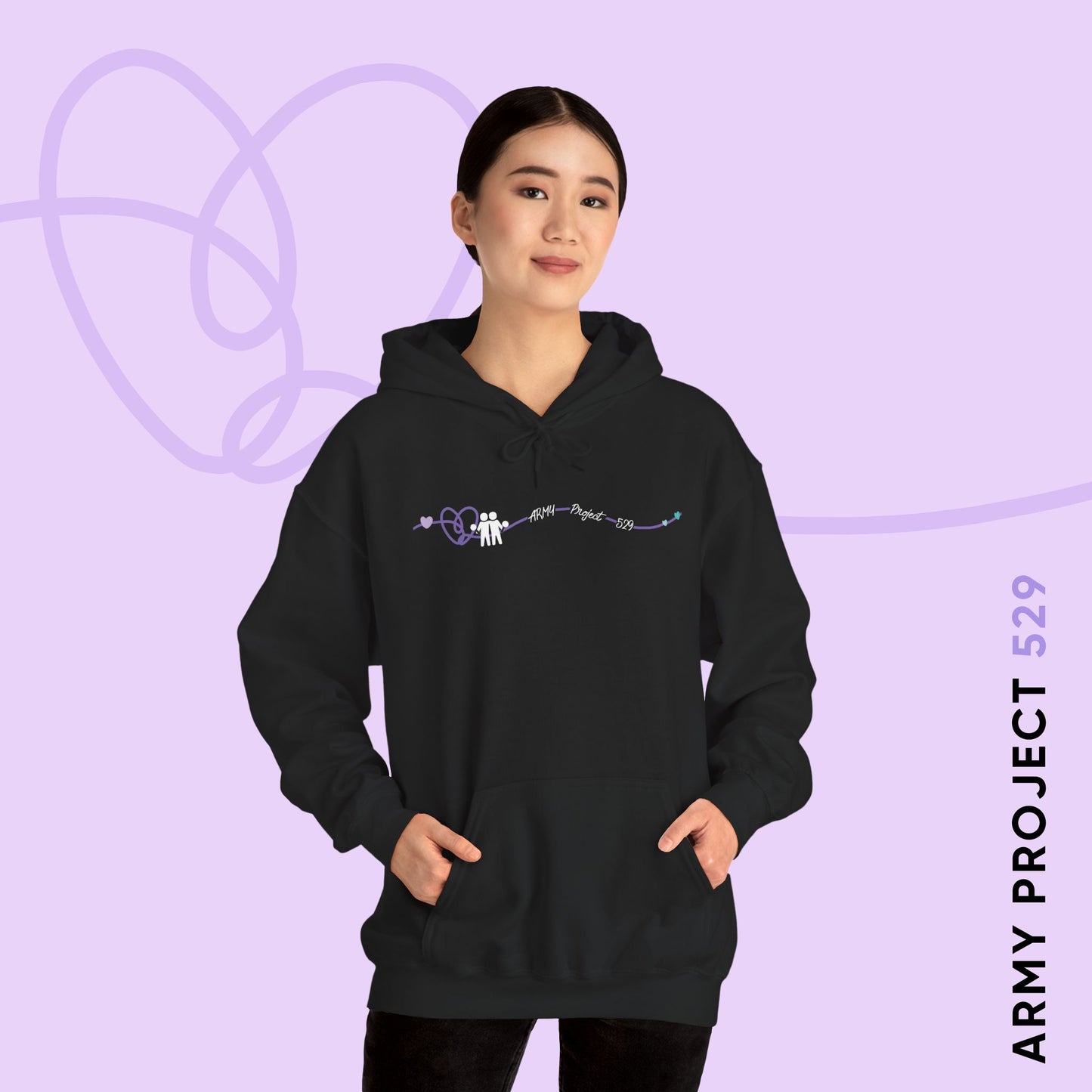 AP529 Heartline Logo Unisex Heavy Blend™ Hoodie
