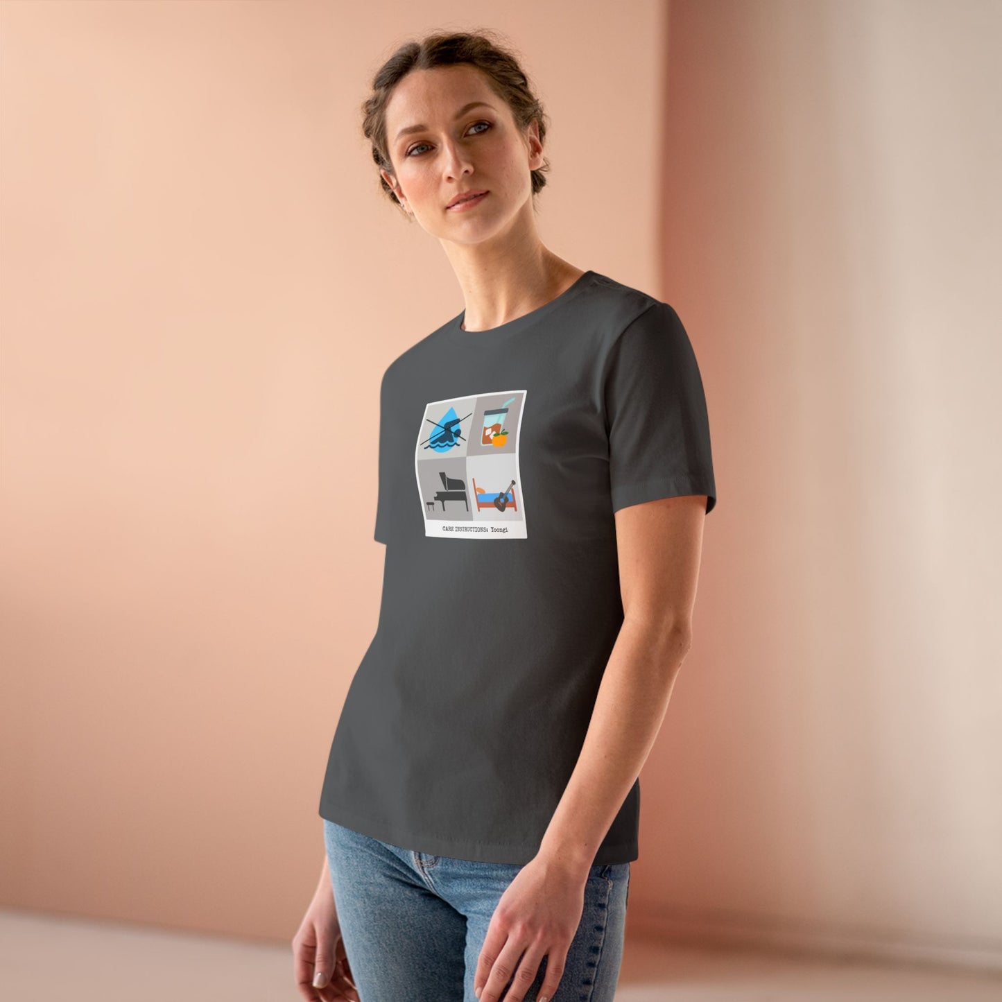 Yoongi Care Instructions Women's Relaxed Jersey Short Sleeve Tee