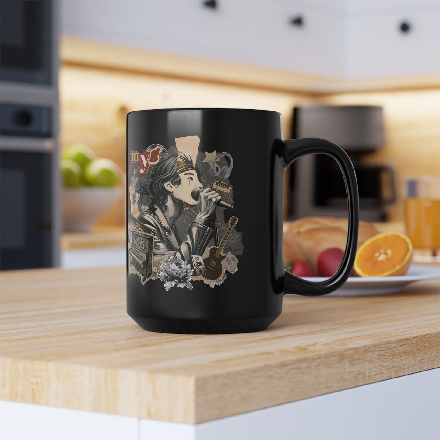 Yoongi 2010s Retro Series 15 oz Black Coffee Mug