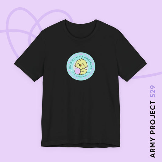 Jimin Short Sleeve Shirt - Cute Fanmade BTS Merch - Jimin's Lovely Macarons - Soft Unisex T-Shirt