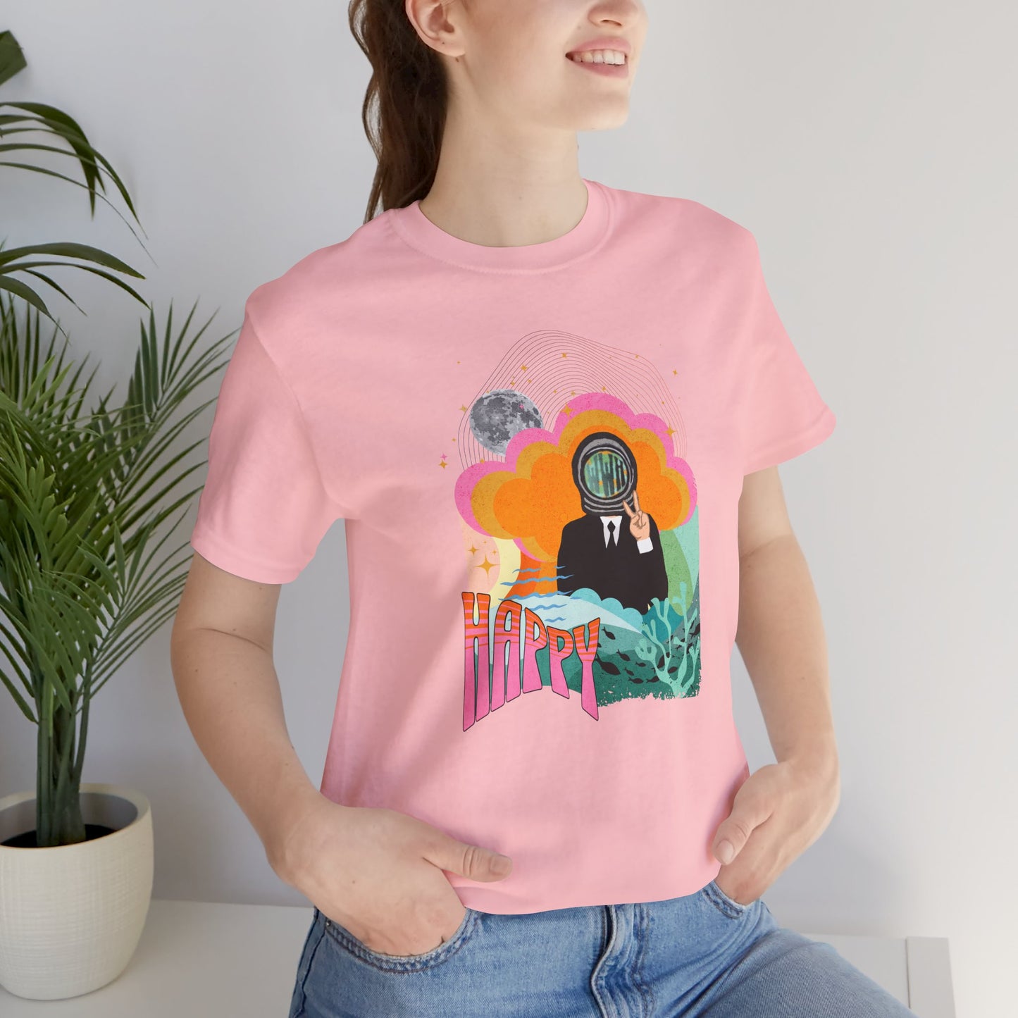 Jin 1960s Retro Unisex Jersey Short Sleeve Tee
