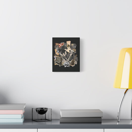 Yoongi Canvas Wall Art - Fanmade BTS Retro Series - 2010s Rock Aesthetic - Framed Wall Decor