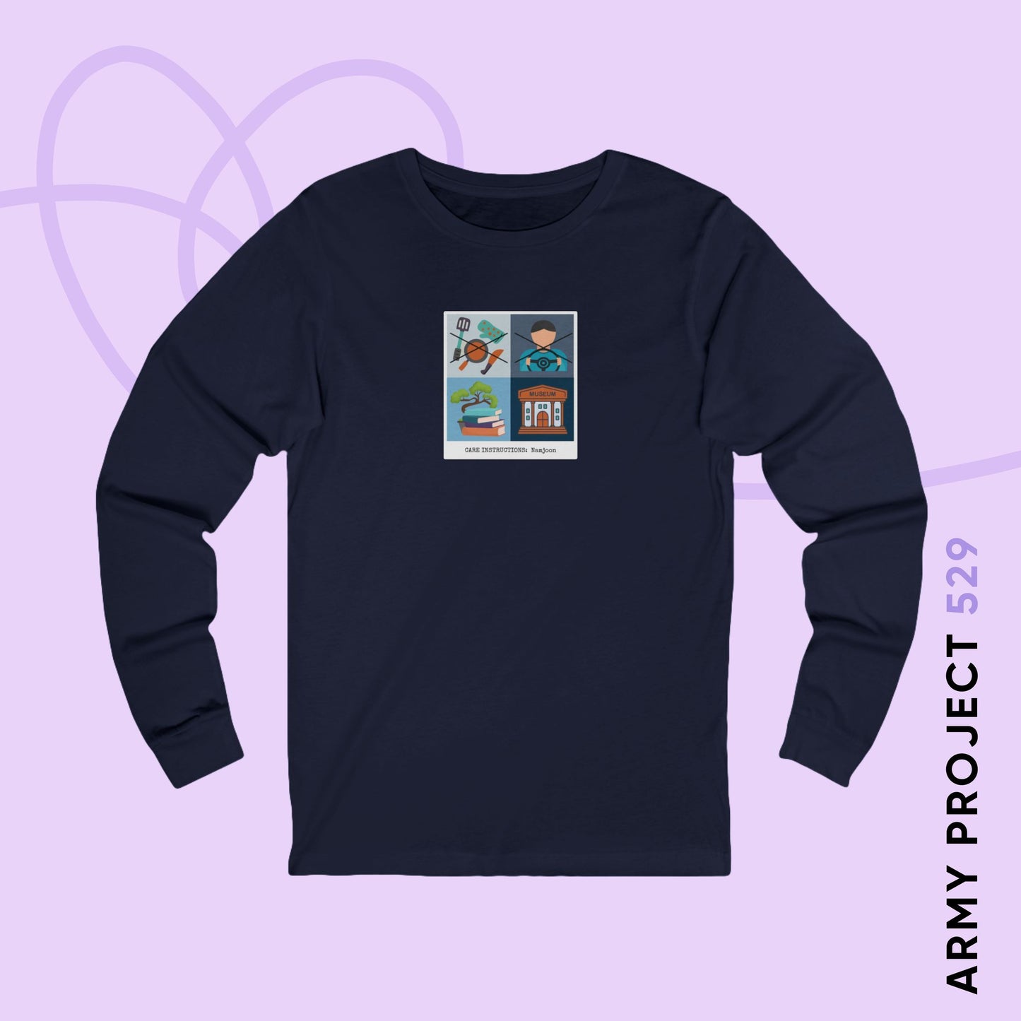 Namjoon Long Sleeve Shirt - Funny Fanmade BTS Merch - Care Instructions - Soft Unisex T-Shirt
