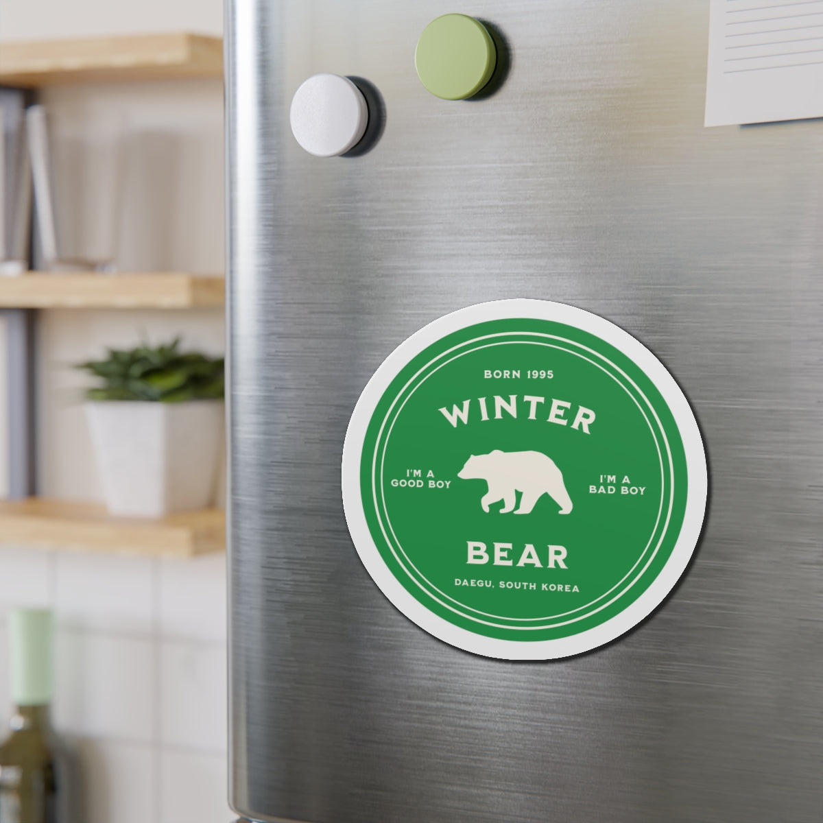 Winter Bear Medallion Series Die-Cut Magnet