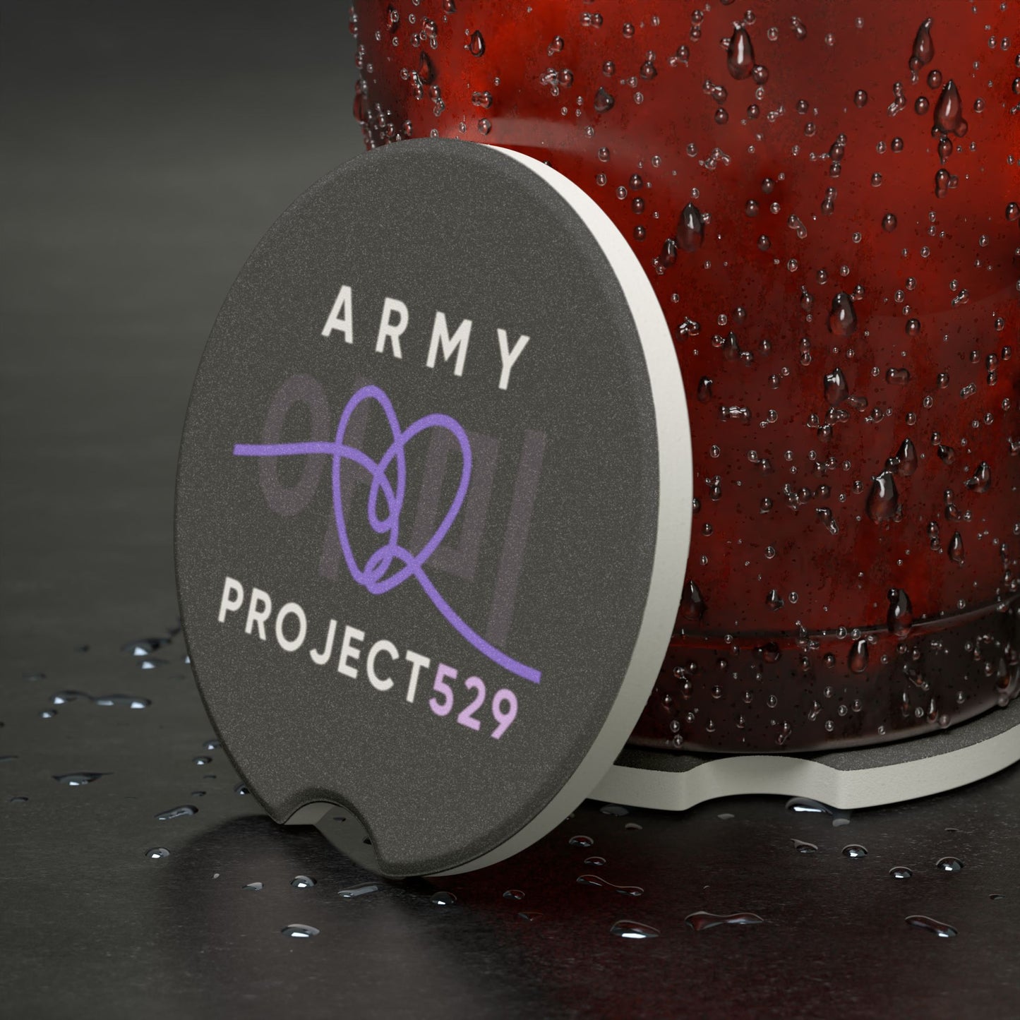 ARMY Project 529 Logo Soapstone Car Coasters