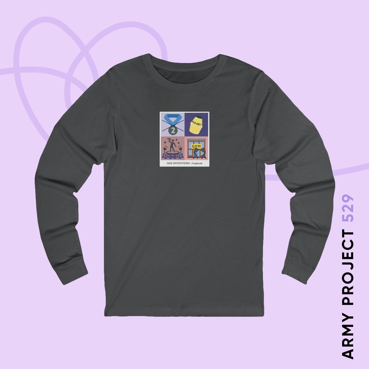 Jung Kook Long Sleeve Shirt - Funny Fanmade BTS Merch - Care Instructions - Soft Unisex T-Shirt