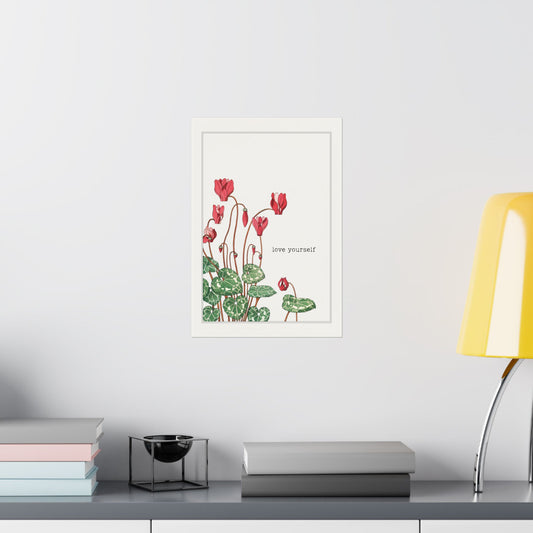 Vintage Floral Wall Art - Love Yourself - Fanmade BTS Home Decor - Matte Poster