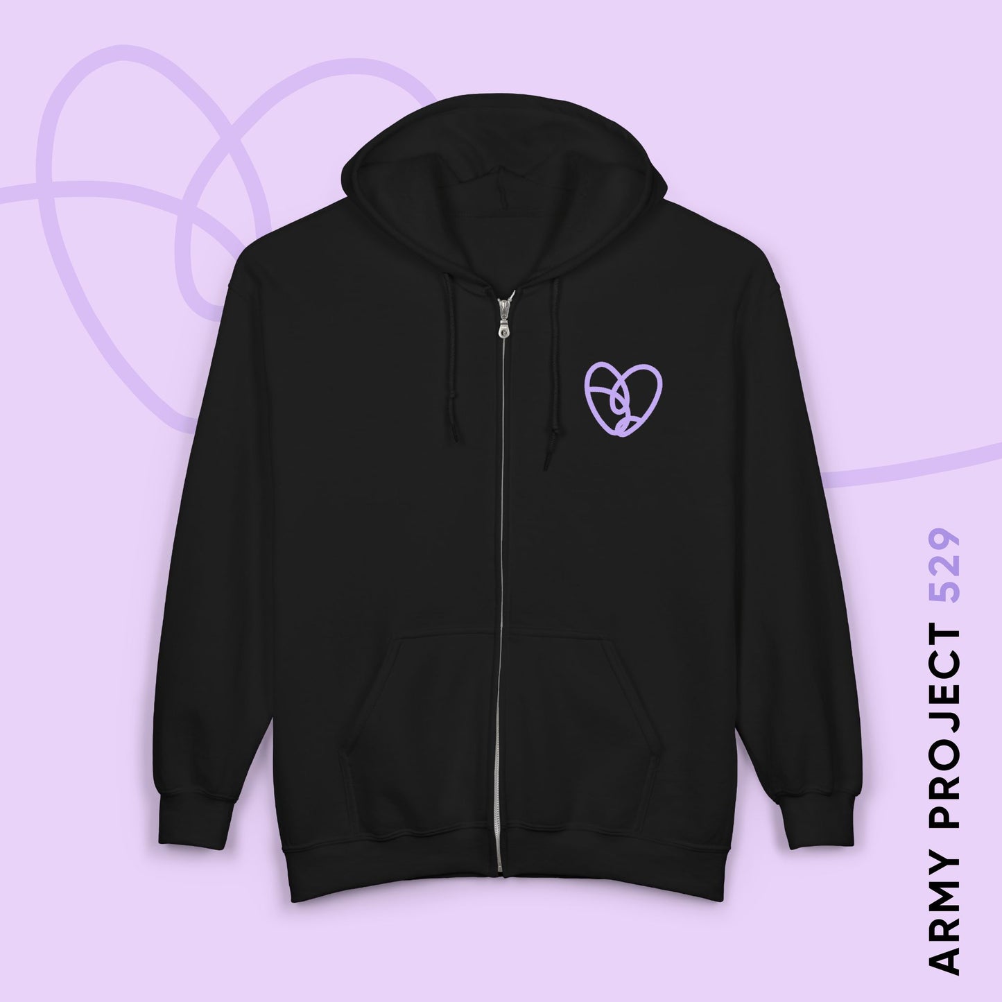ARMY Project 529 Logo Unisex Heavy Blend™ Full Zip Hooded Sweatshirt