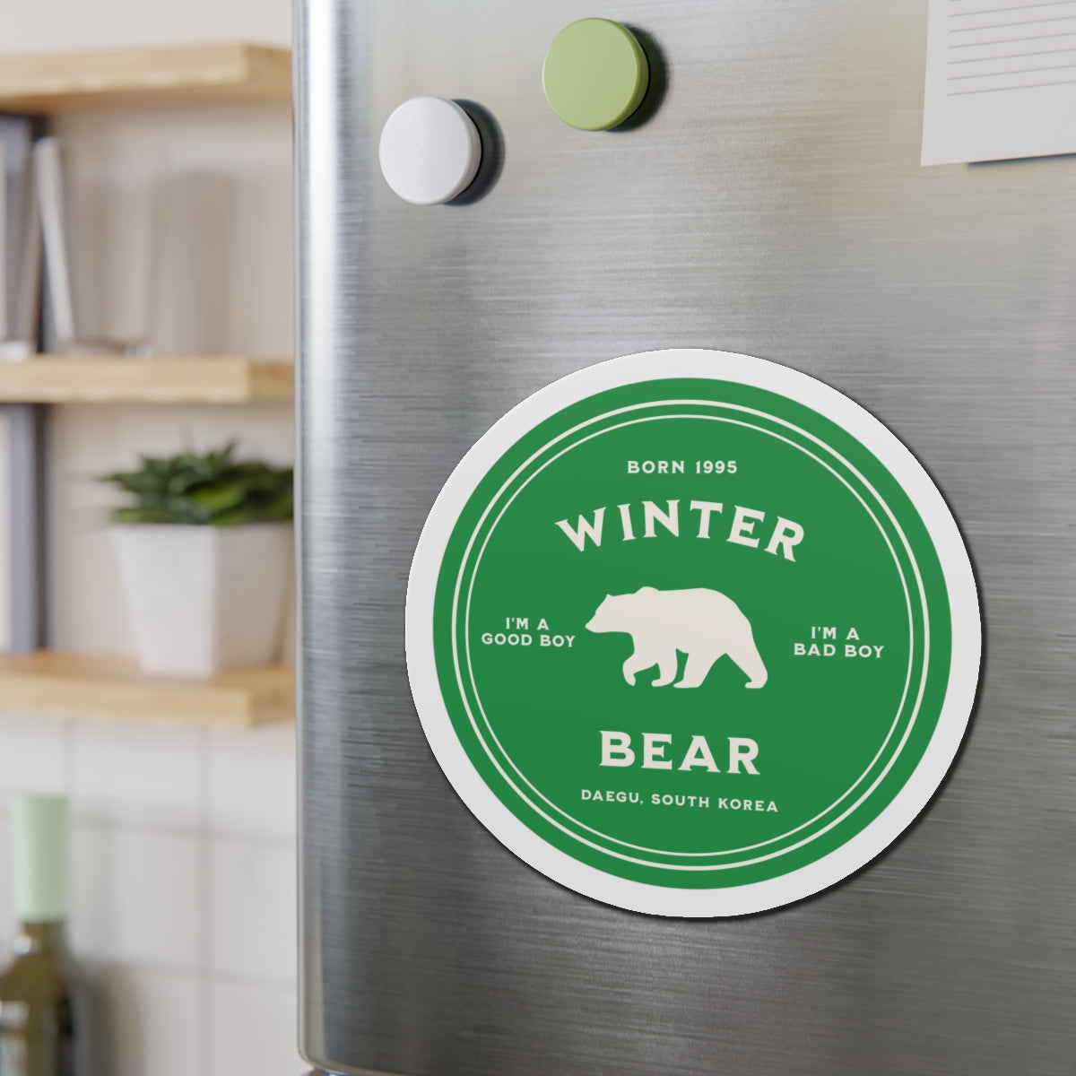 Winter Bear Medallion Series Die-Cut Magnet
