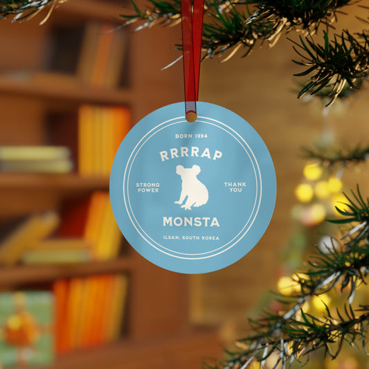 Namjoon Holiday Ornament - Fanmade BTS Nickname Merch - Rrrrap Monsta - Durable Aluminum