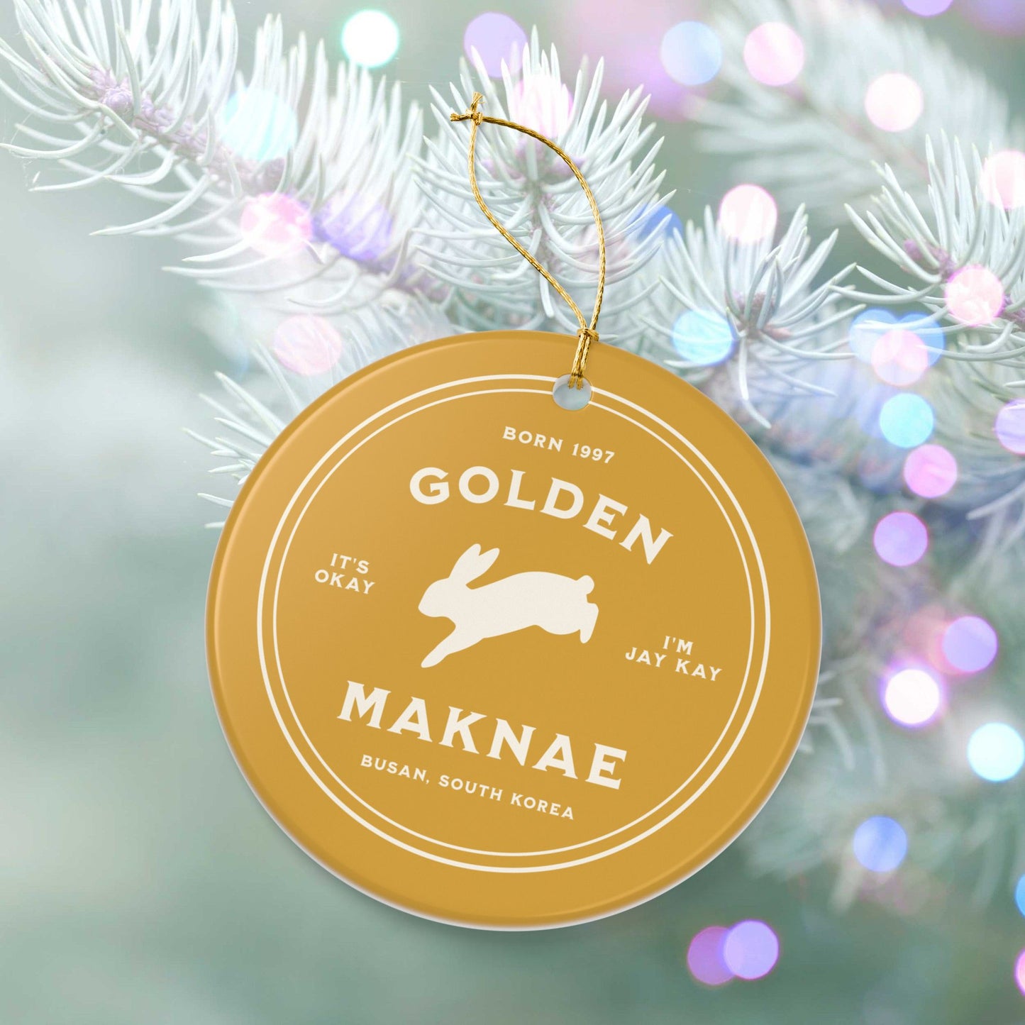 Golden Maknae Badge Series Ceramic Ornament