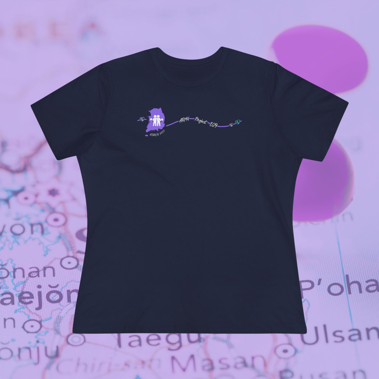 AP529 Korea Heartline Logo Women's Relaxed Jersey Short Sleeve Tee