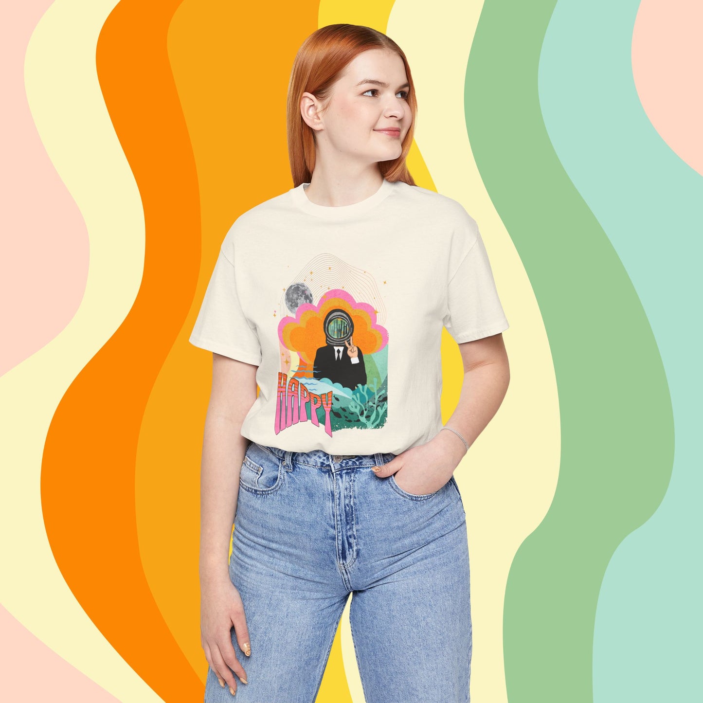 Jin 1960s Retro Unisex Jersey Short Sleeve Tee