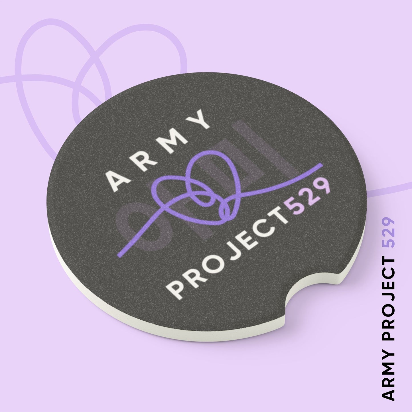 ARMY Project 529 Logo Soapstone Car Coasters
