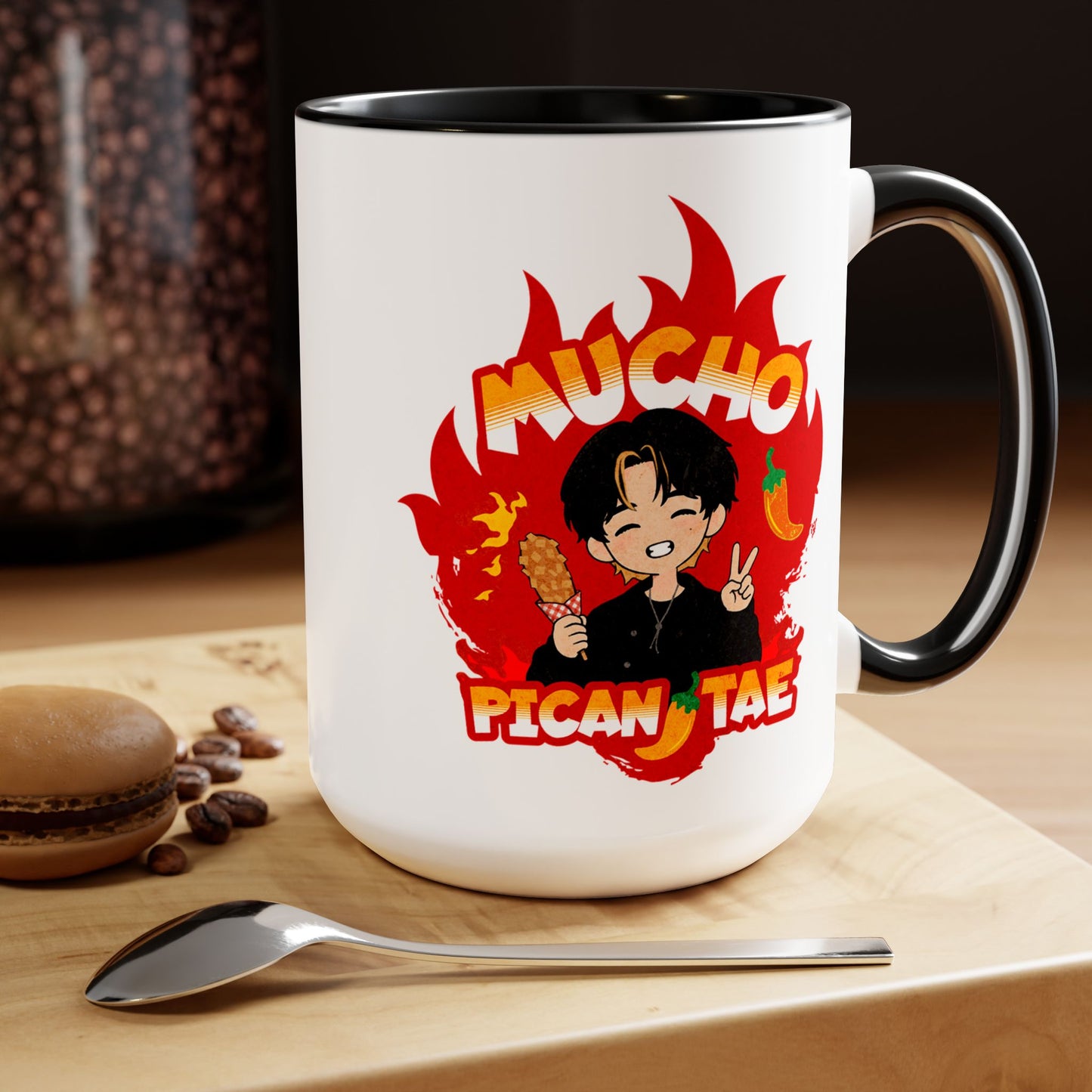 Taehyung Coffee Mug - Mucho PicanTae - 15 oz Two-Tone