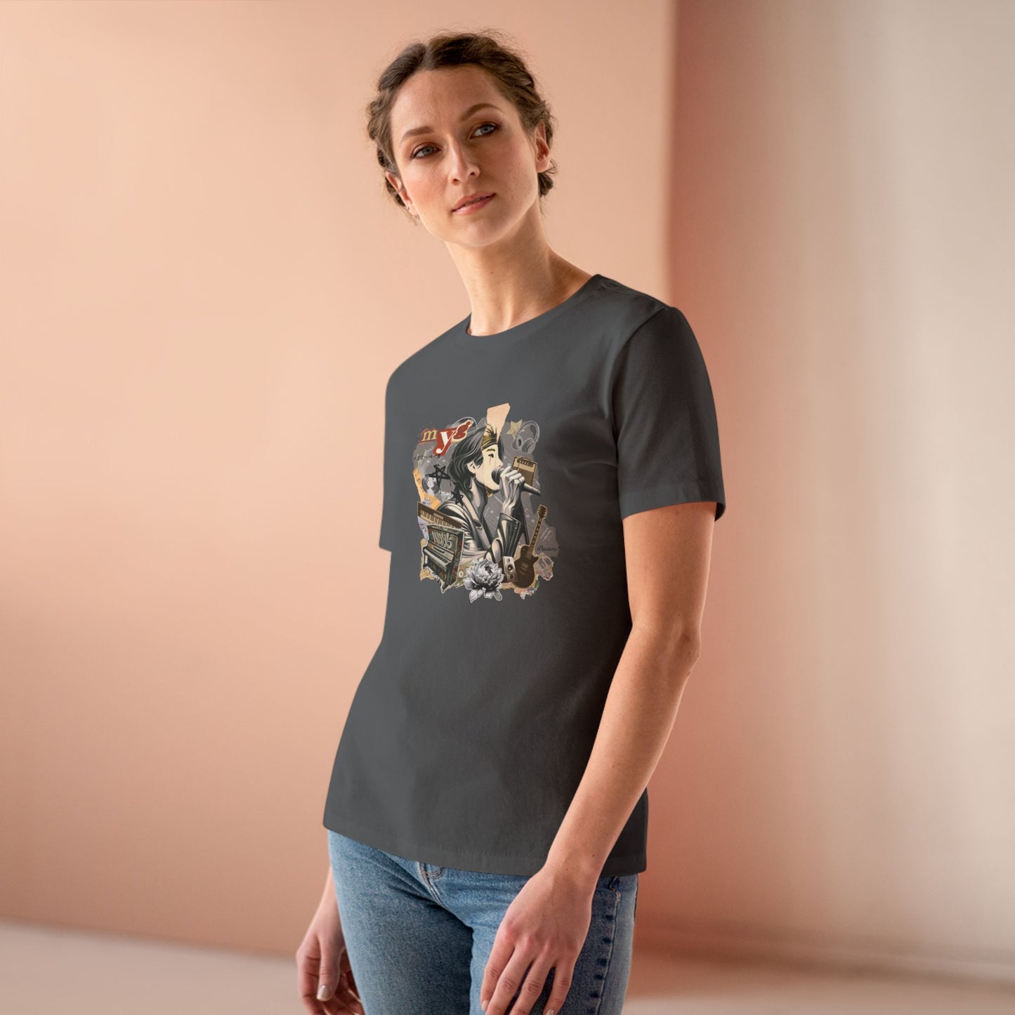 Yoongi Women's Tee - BTS Fanmade Retro Series - 2010s Rock Aesthetic - Soft Jersey T-Shirt