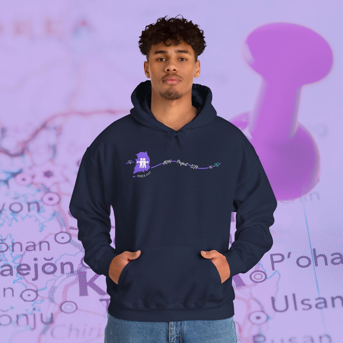 AP529 Korea Heartline Logo Unisex Heavy Blend™ Hoodie