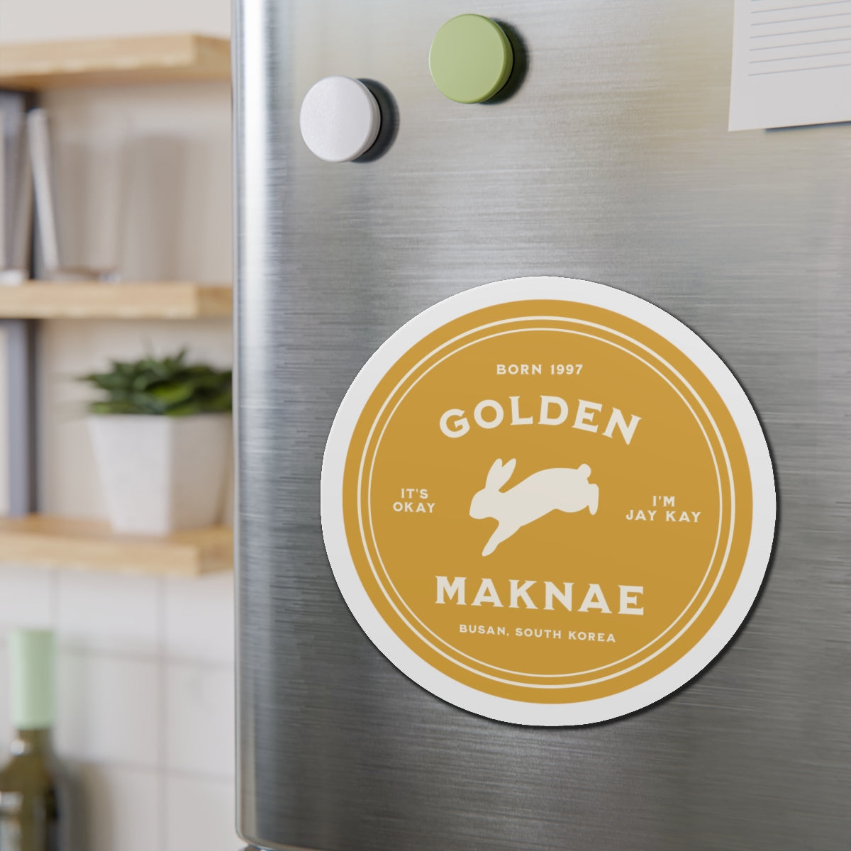 Golden Maknae Medallion Series Die-Cut Magnet