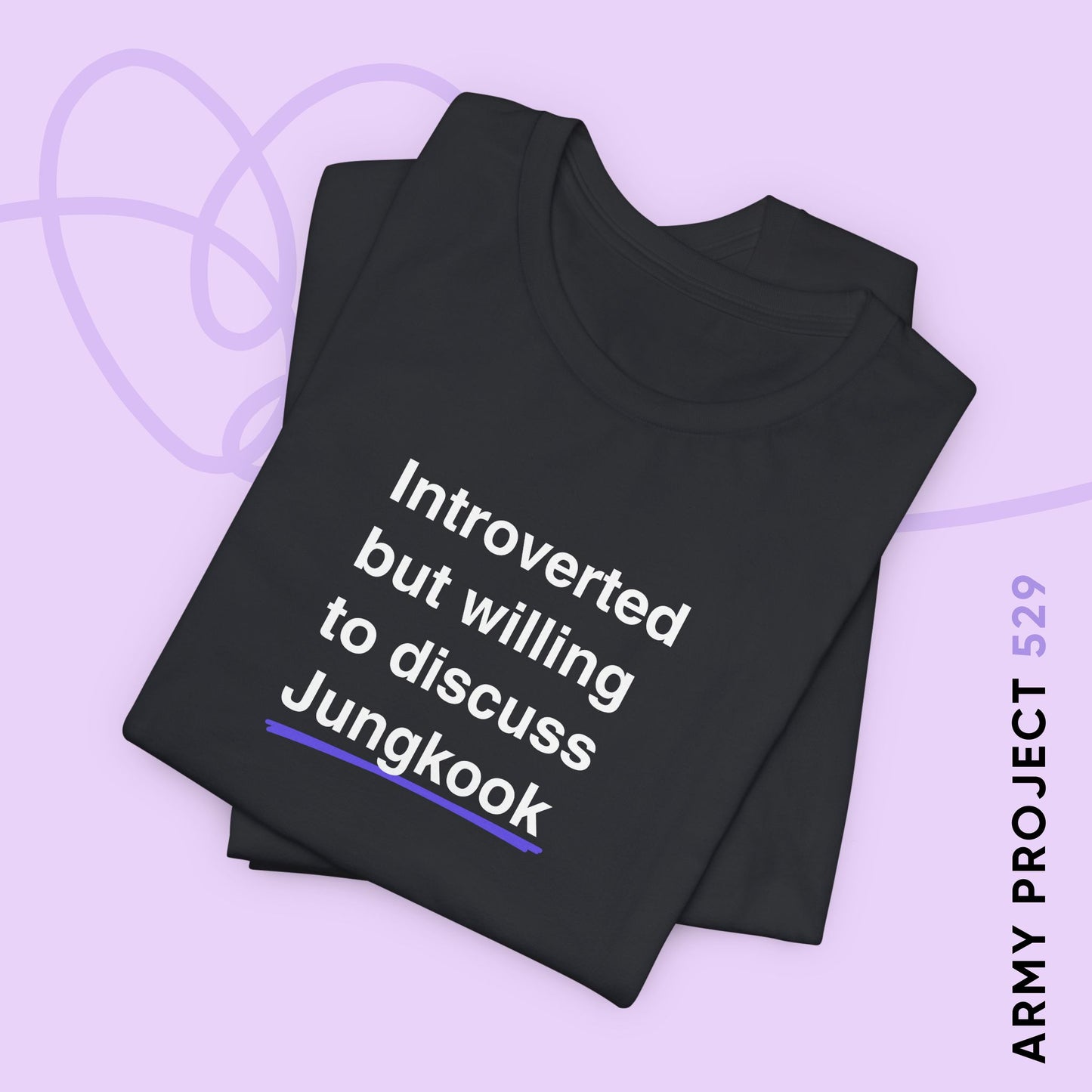 Introverted But Willing to Discuss Jungkook Unisex Jersey Short Sleeve Tee