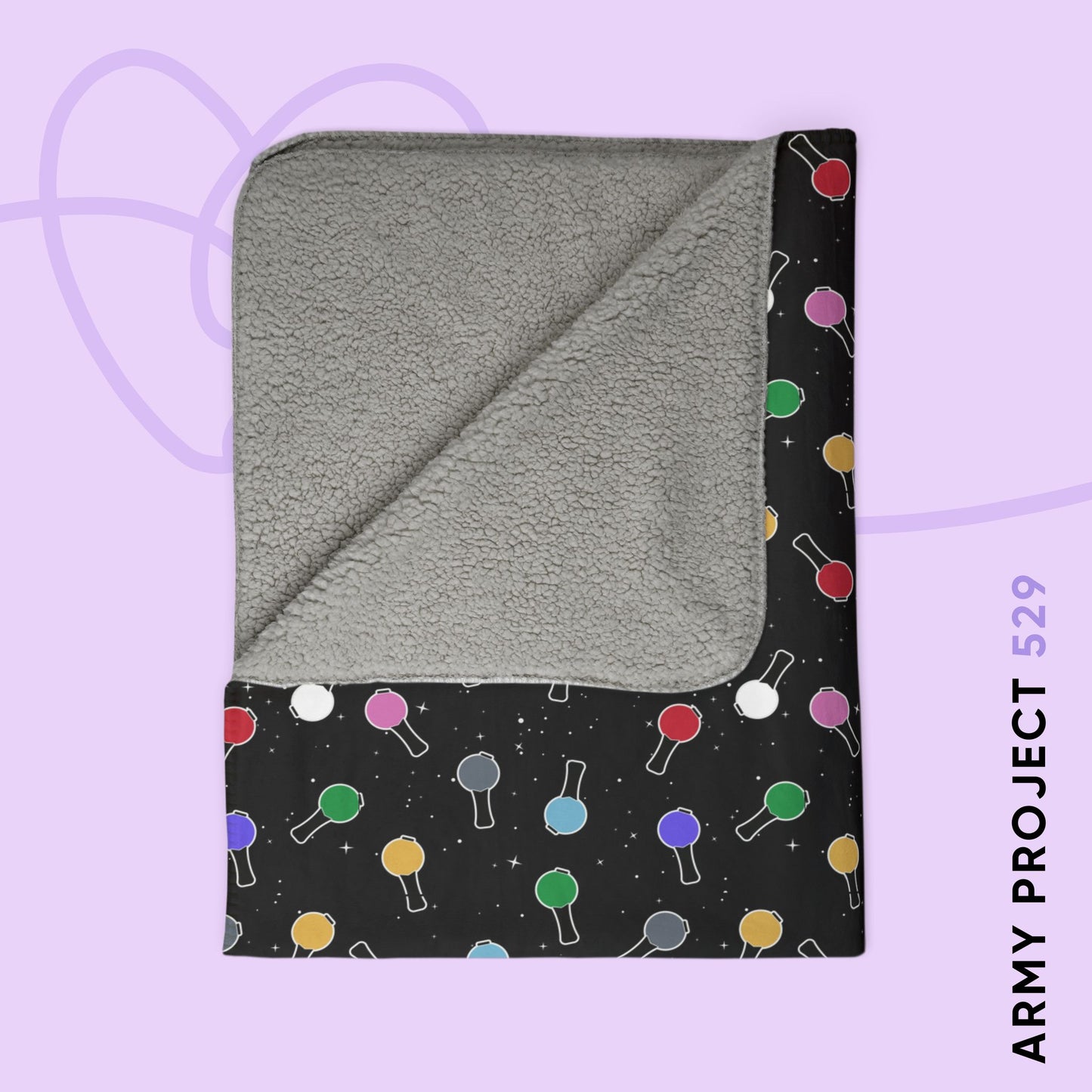 Ma City Map Lightstick Fleece Sherpa Blanket
