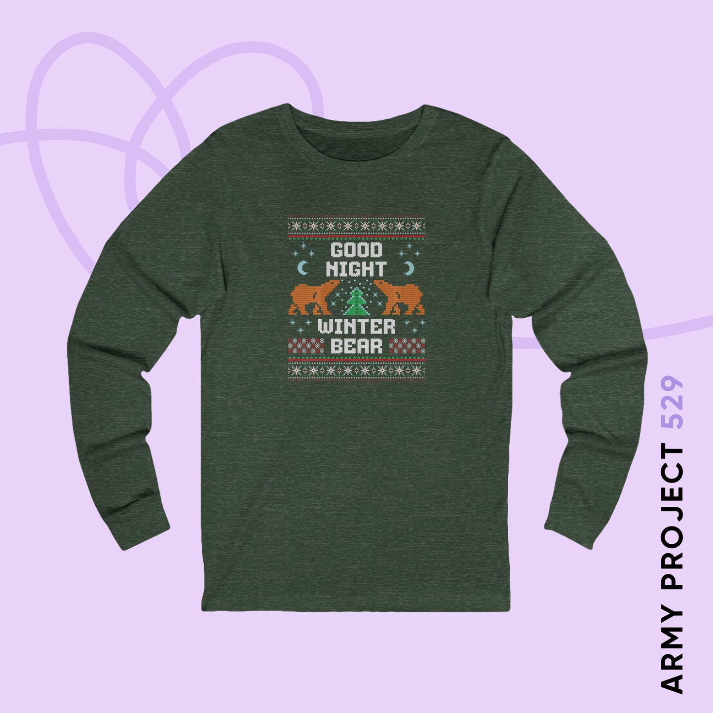 Good Night Winter Bear Unisex Jersey Long Sleeve Tee