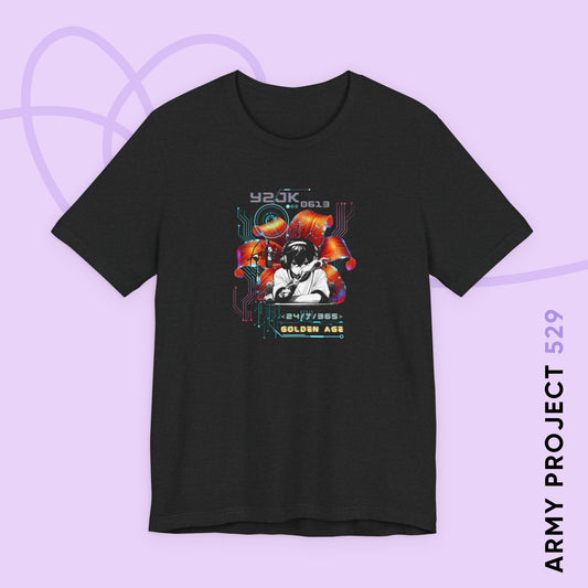 Jung Kook Short Sleeve Shirt - Fanmade BTS Retro Series - Y2K Gamer Aesthetic - Soft Unisex T-Shirt