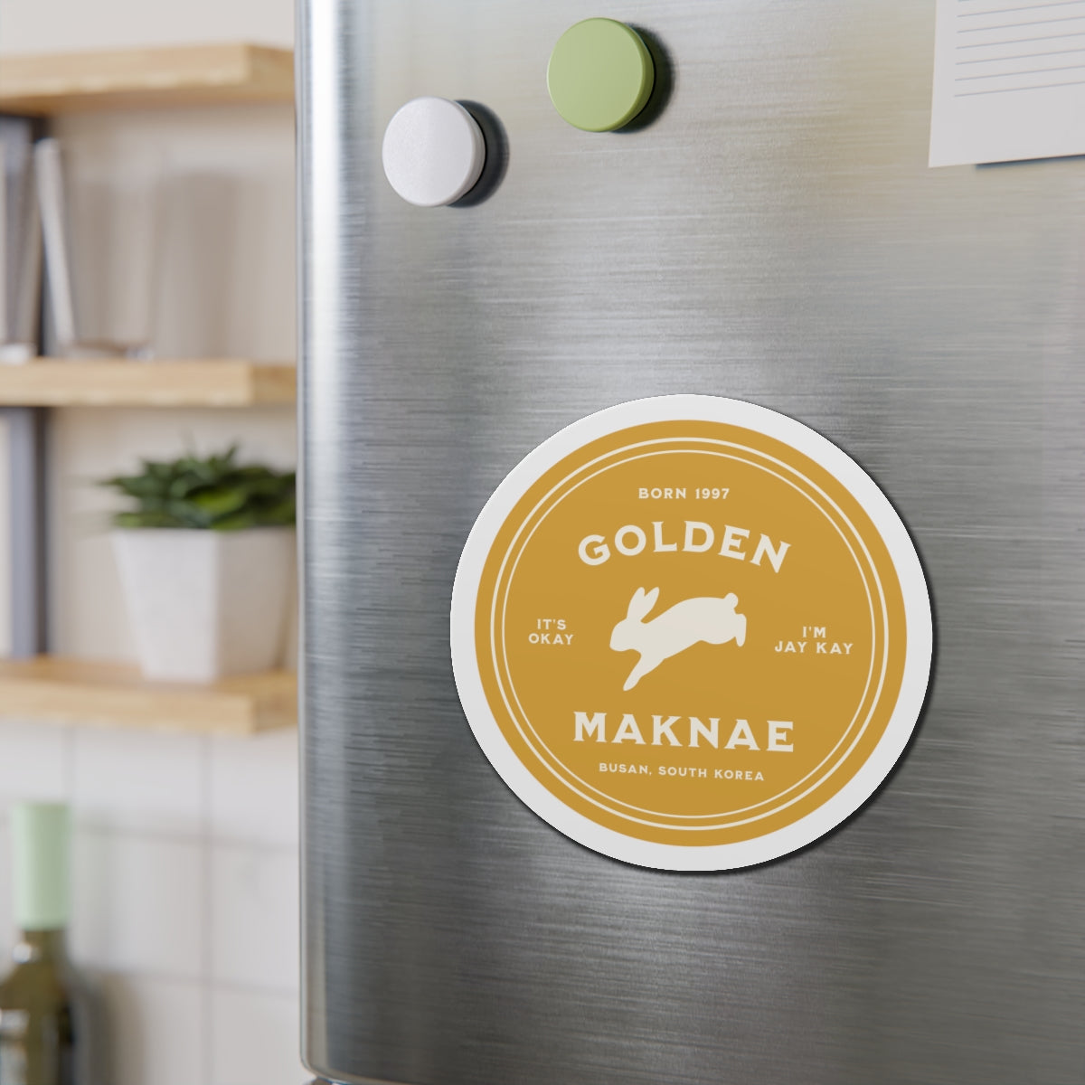 Golden Maknae Medallion Series Die-Cut Magnet