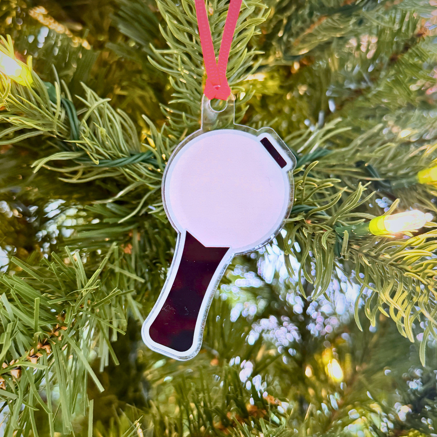 OT7 Holiday Ornament - Bangtan Lightstick (White) - Fanmade BTS Merch - Custom-Cut Acrylic