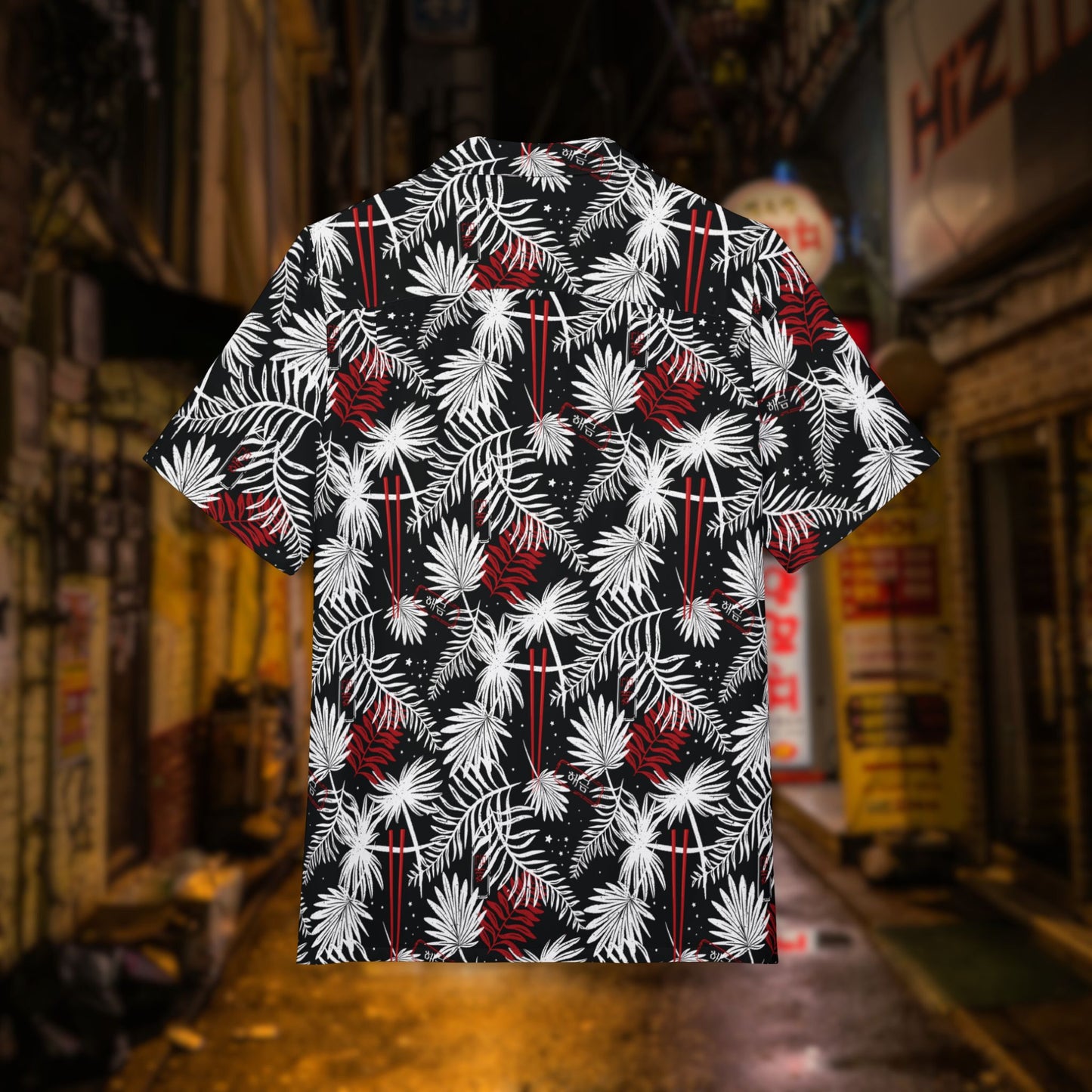 Tropical Chopsticks Unisex Hawaiian Button-Down Shirt