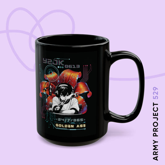 Jung Kook Coffee Mug - Fanmade BTS Retro Series - Y2K Gamer Aesthetic - 15 oz Ceramic