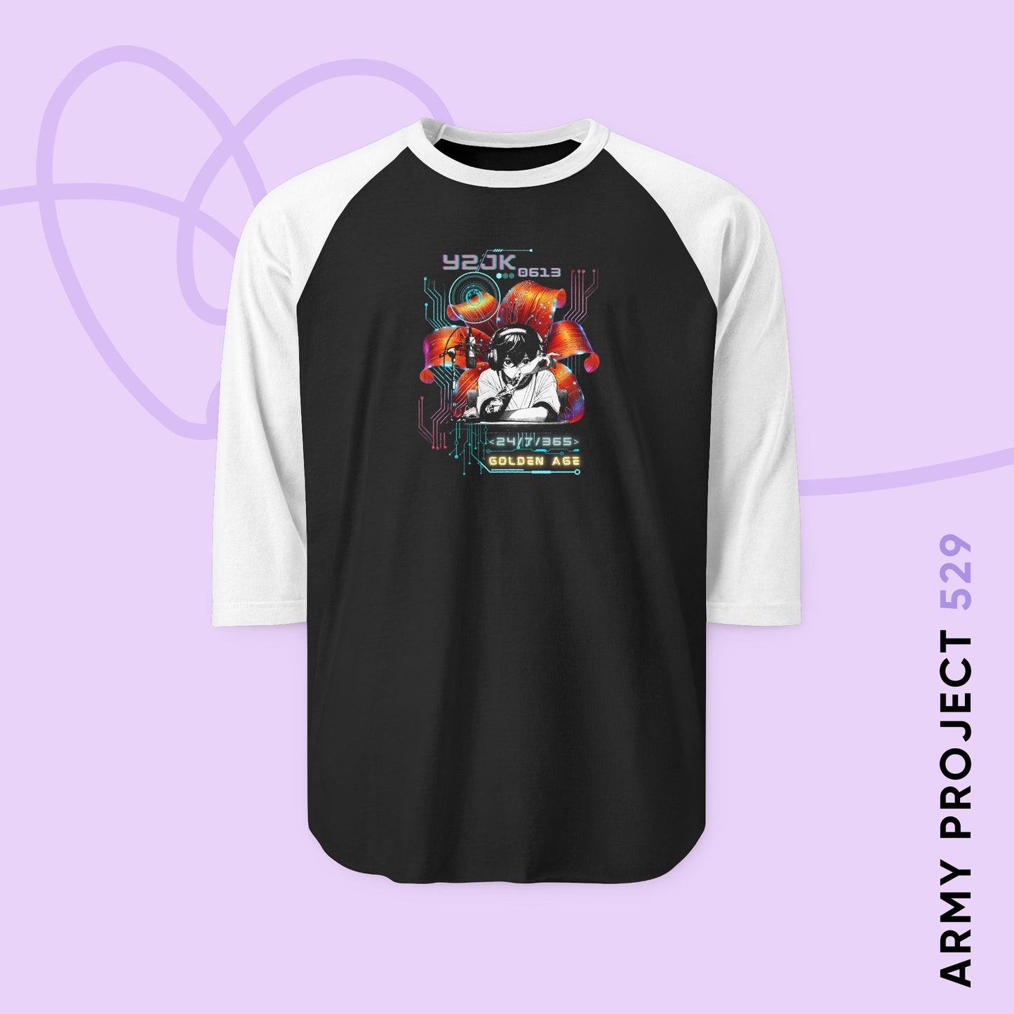 Jungkook Y2JK Retro Series Unisex 3\4 Sleeve Baseball Tee