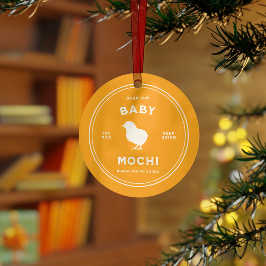 Jimin Holiday Ornament - Fanmade BTS Nickname Merch - Baby Mochi - Durable Aluminum