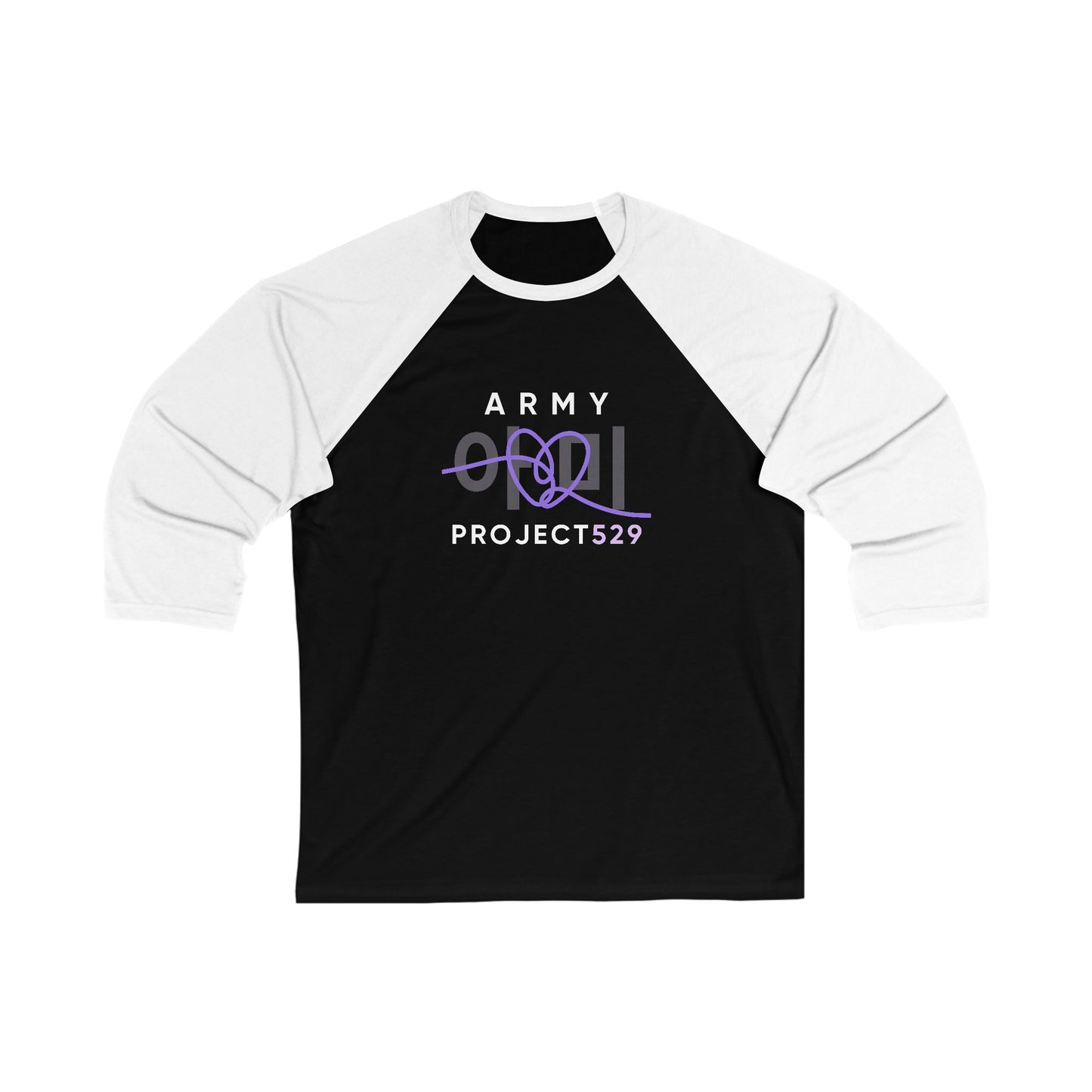 ARMY Project 529 Logo Unisex 3\4 Sleeve Baseball Tee