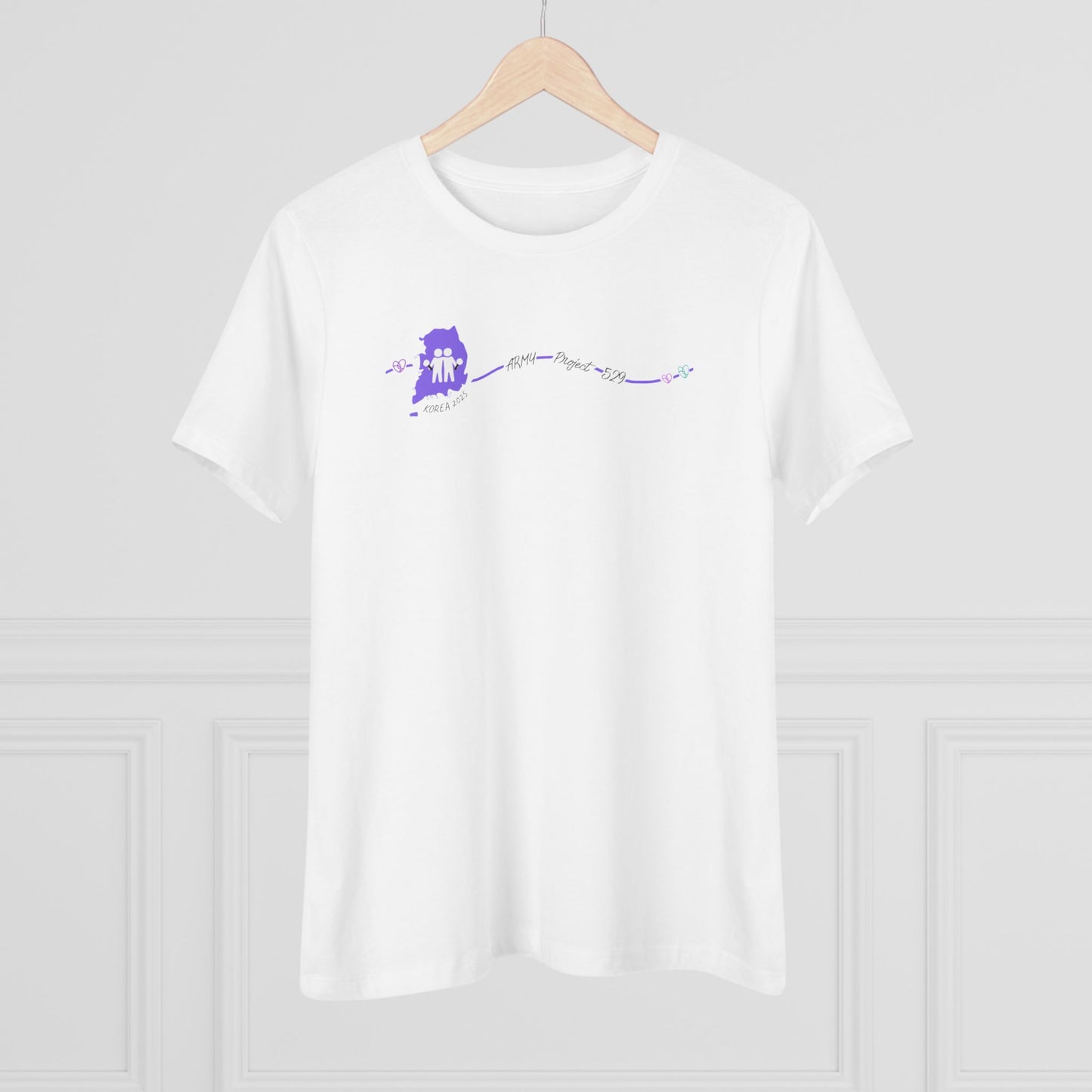 AP529 Korea Heartline Logo Women's Relaxed Jersey Short Sleeve Tee