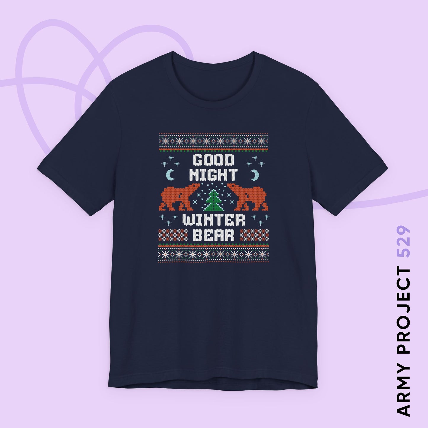 Good Night Winter Bear Unisex Jersey Short Sleeve Tee