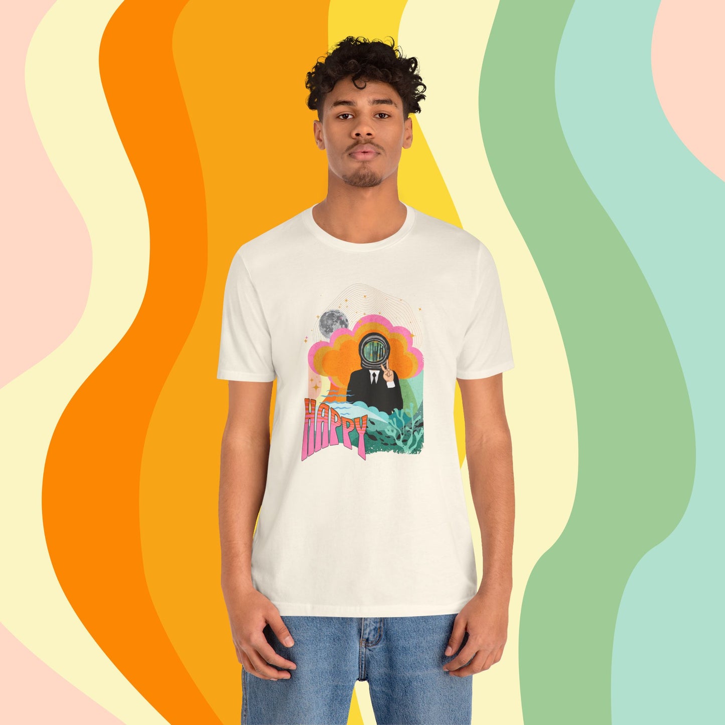 Jin 1960s Retro Unisex Jersey Short Sleeve Tee