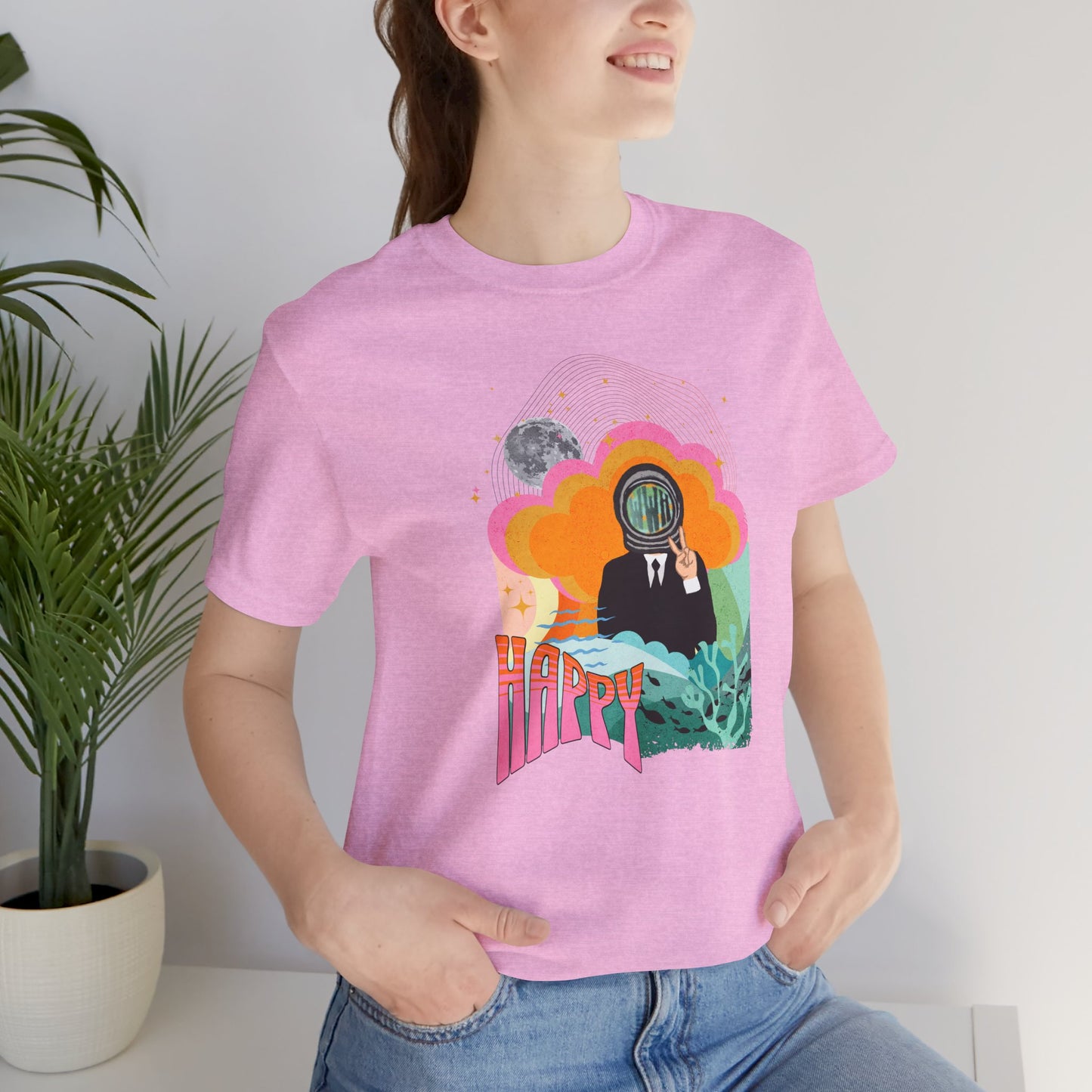 Jin 1960s Retro Unisex Jersey Short Sleeve Tee