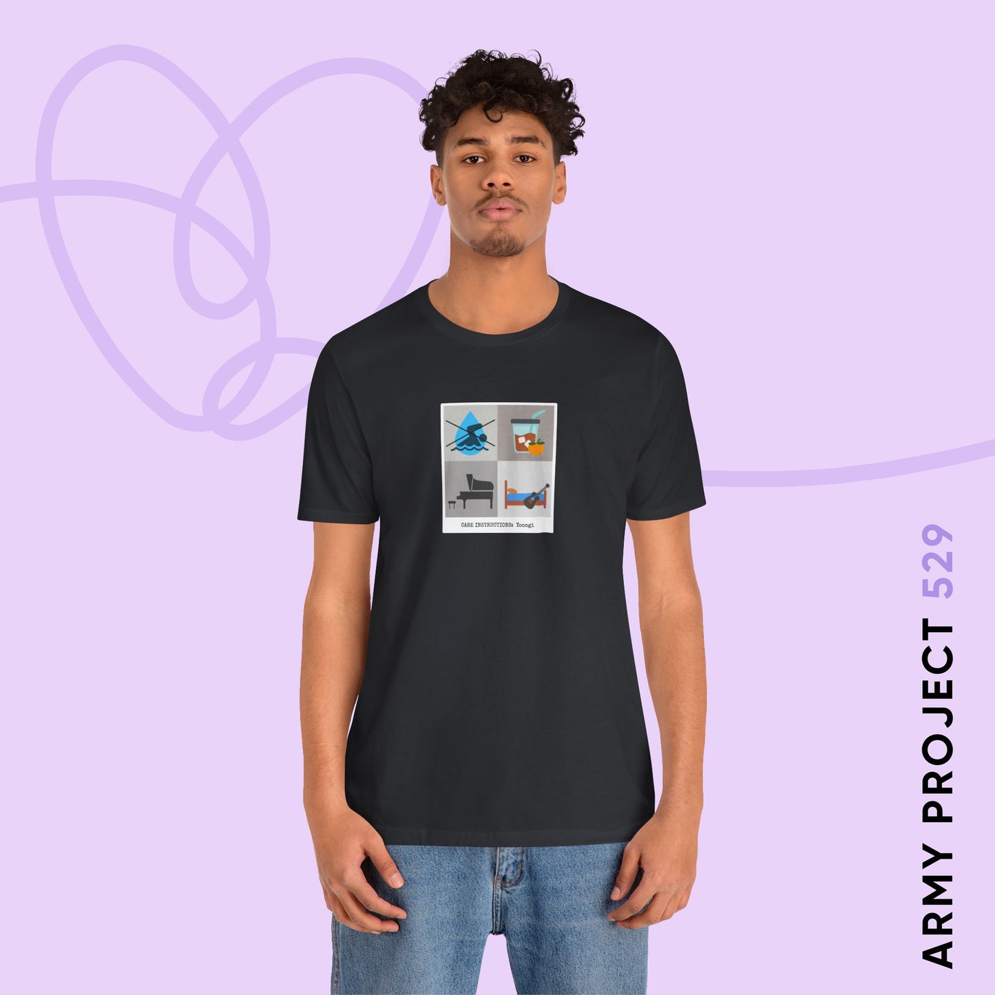 Yoongi Care Instructions Unisex Jersey Short Sleeve Tee