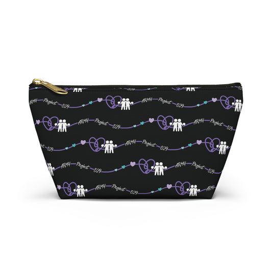 AP529 Heartline Cosmetics Back - ARMY Merch - Flat Bottom Zipper Pouch