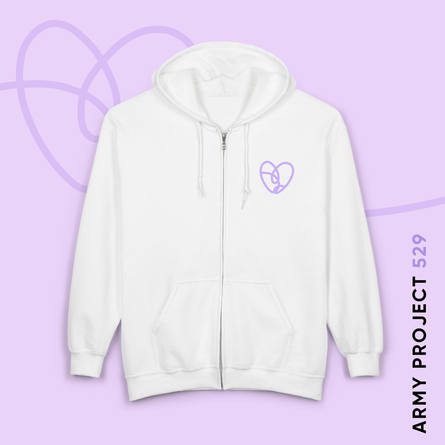ARMY Project 529 Logo Unisex Heavy Blend™ Full Zip Hooded Sweatshirt