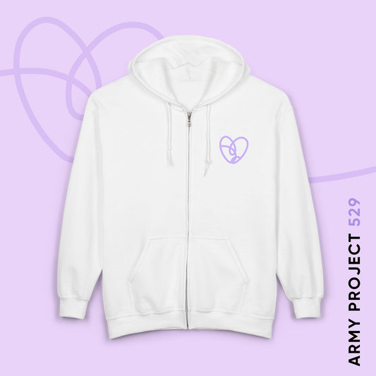 ARMY Project 529 Zip Hoodie - Cozy ARMY Merch - Full Zip Sweatshirt