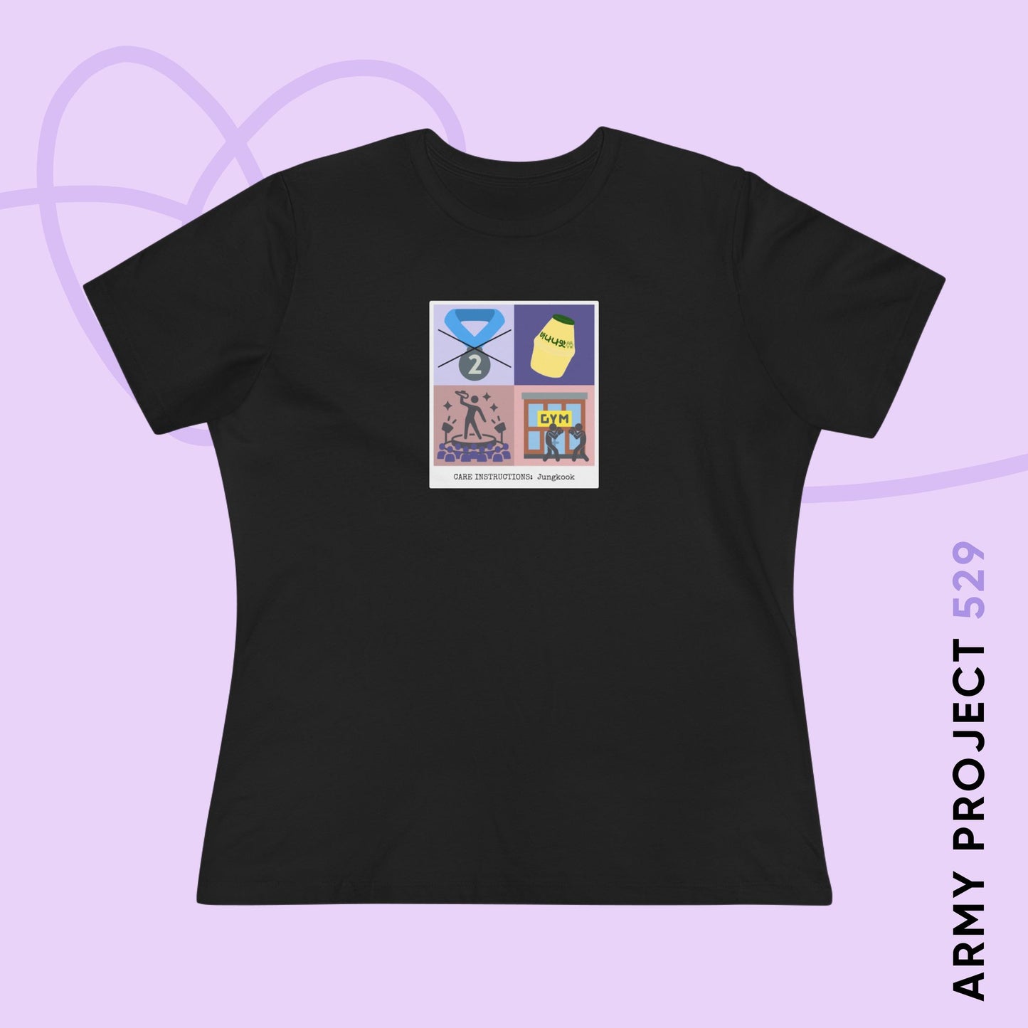 Jungkook Care Instructions Women's Relaxed Jersey Short Sleeve Tee