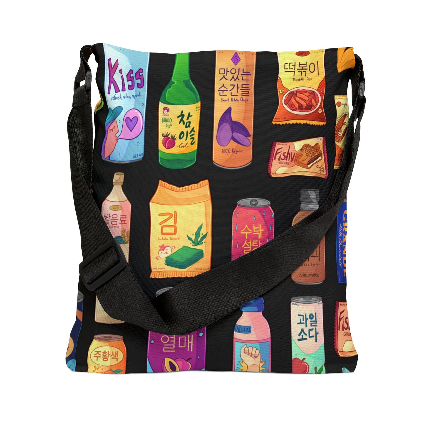 Bright & Bold Korean Snacks Adjustable Tote Bag