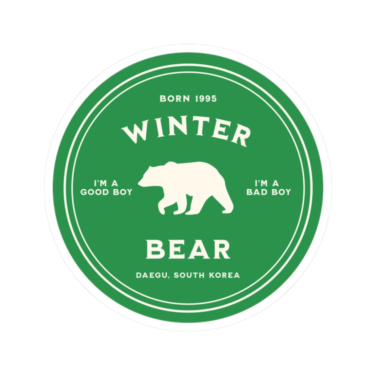 Winter Bear Badge Series Vinyl Sticker