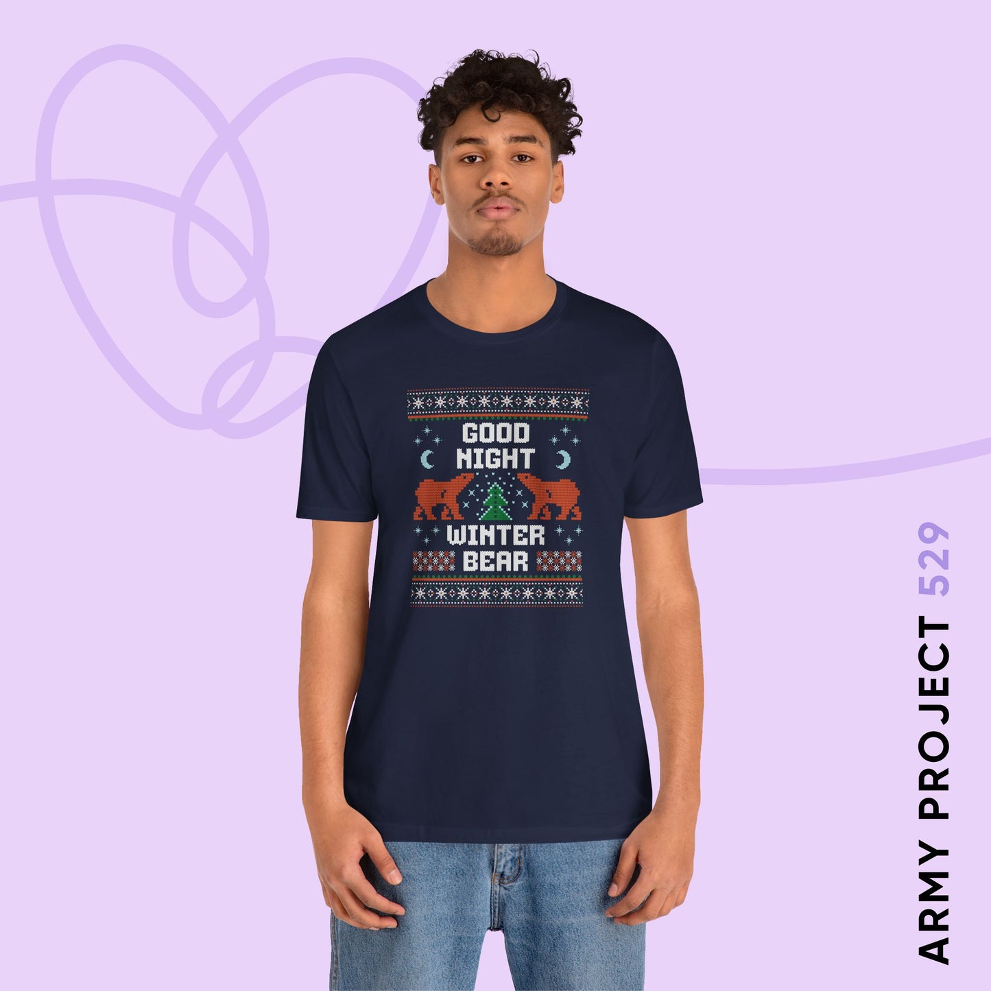 Good Night Winter Bear Unisex Jersey Short Sleeve Tee