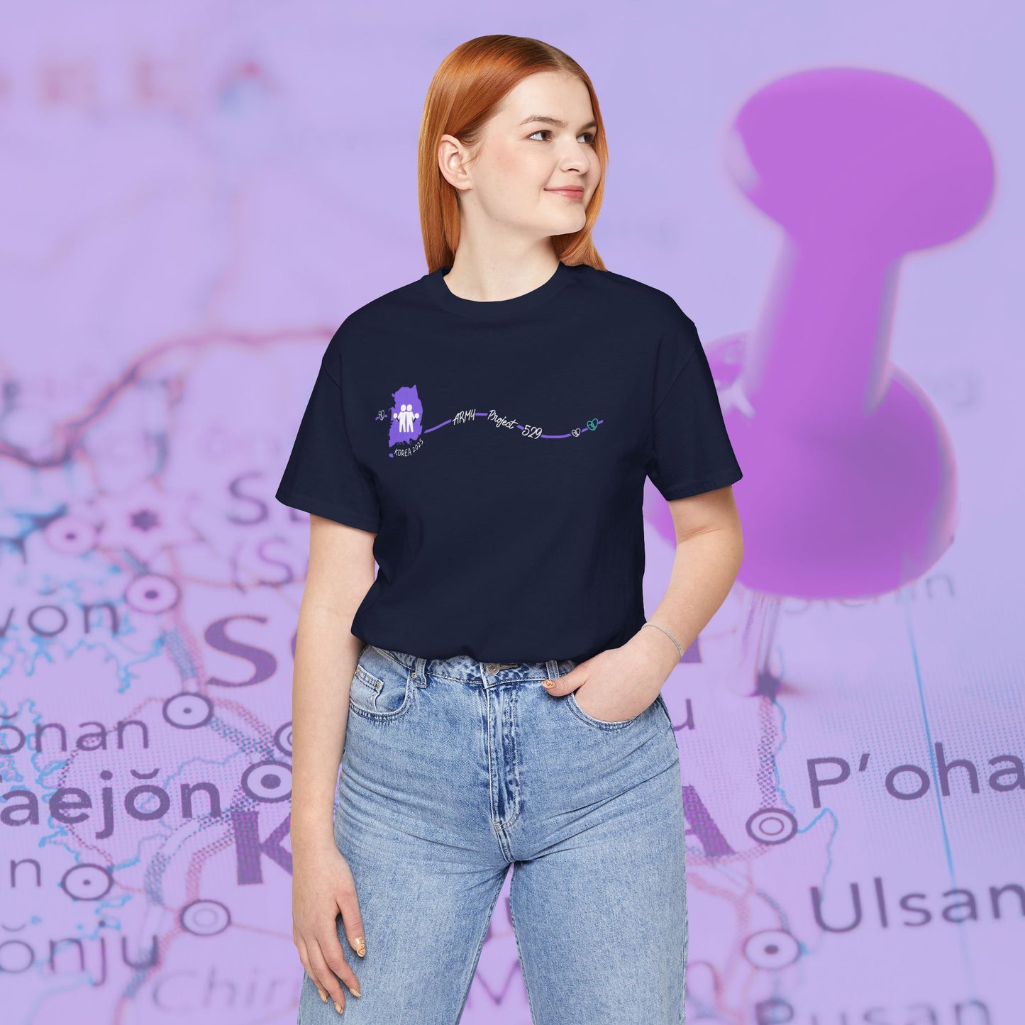 AP529 Korea Heartline Logo Unisex Jersey Short Sleeve Tee