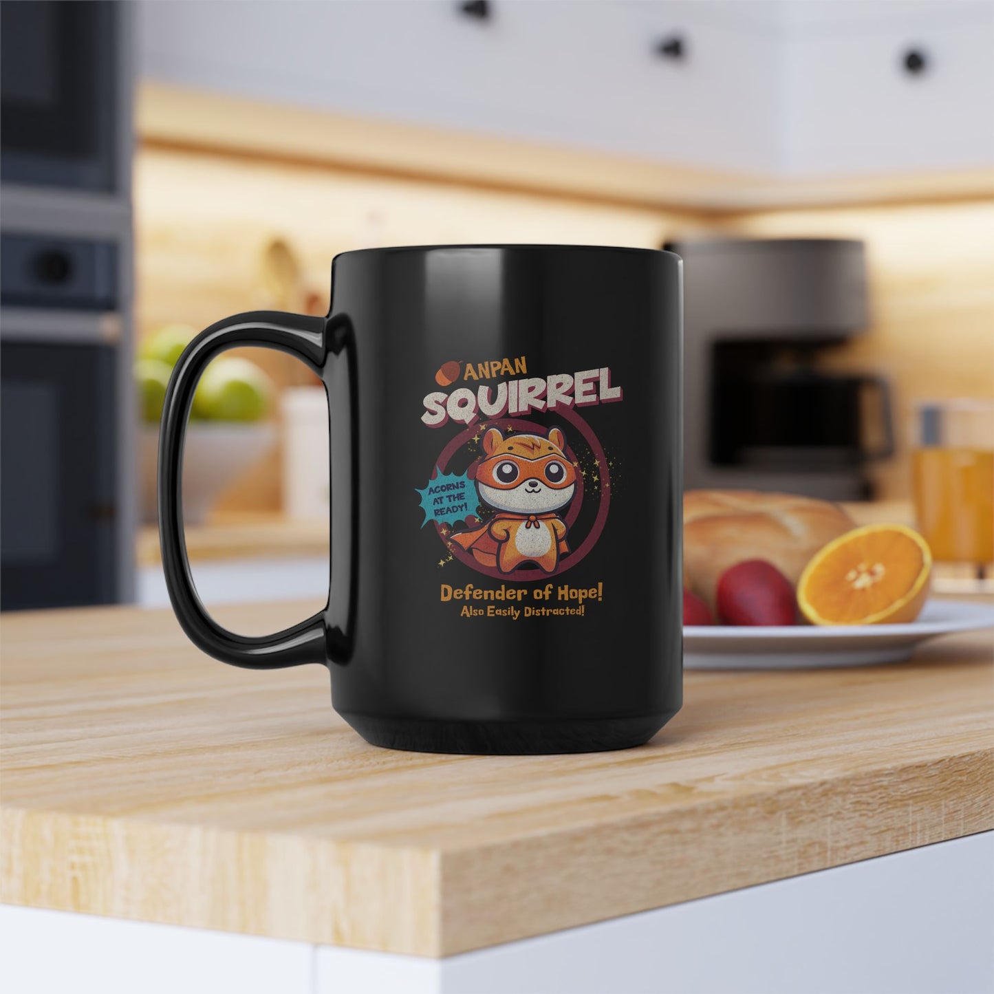 Anpansquirrel 15 oz Black Coffee Mug